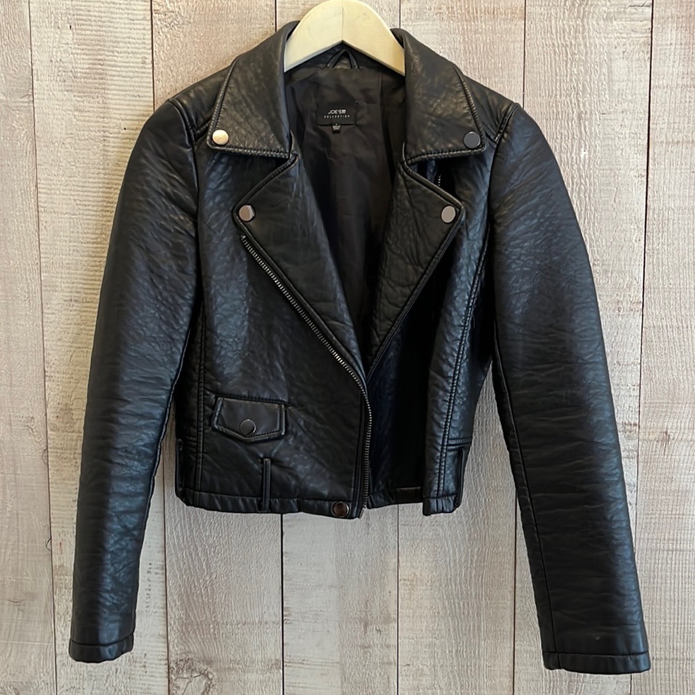Joe’s Collection vegan leather jacket black
